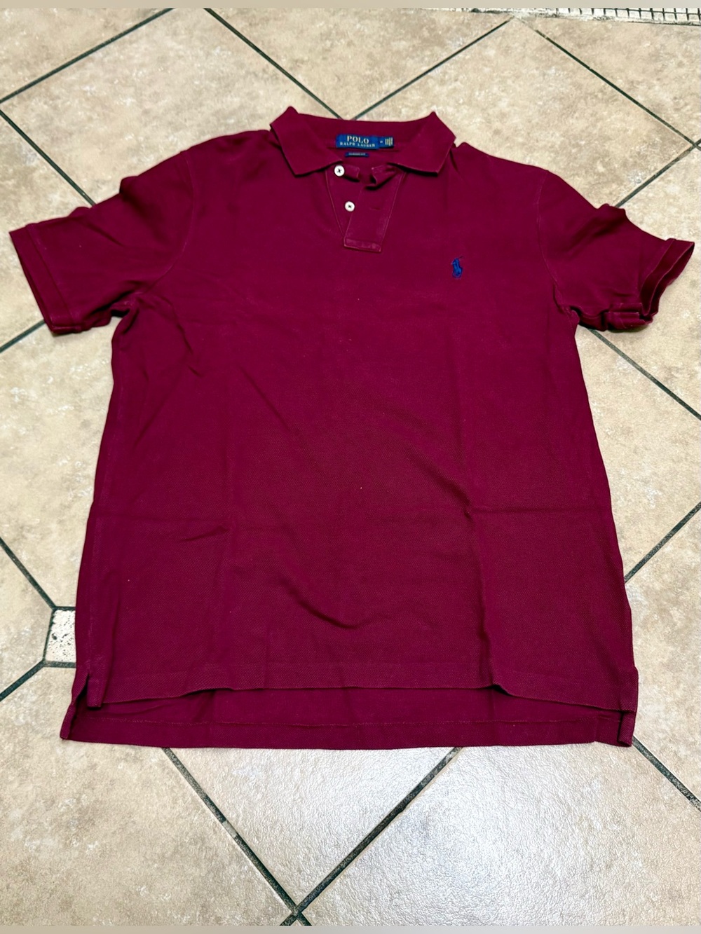 Ralph Lauren Men’s Polo Shirt in Burgundy with Navy Pony